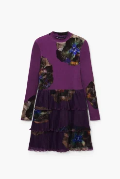 Vestidos Y Monos-Desigual Vestido volantes flores